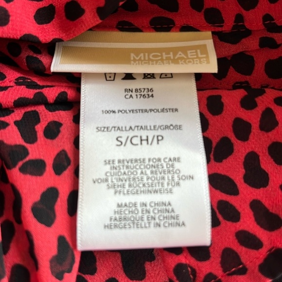 🆕 Michael Kors Women’s Animal Print Sheer Swimsuit Cover Up Sea Coral Sz Small - Picture 5 of 10